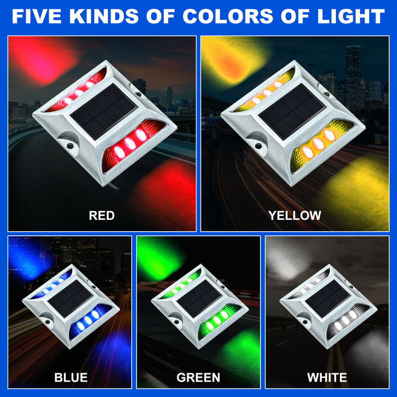 Poteaux lumineux en aluminium solaire avec lumières clignotantes et durée de travail ≥ 100h