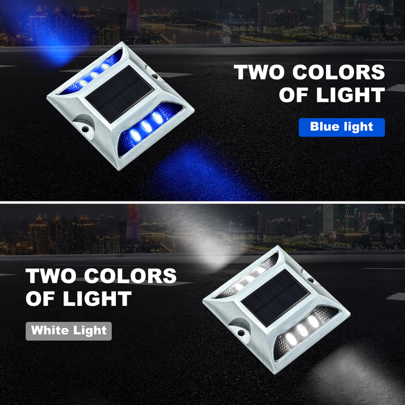 Poteaux lumineux en aluminium solaire avec lumières clignotantes et durée de travail ≥ 100h