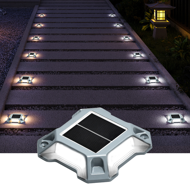 Pavé extérieur en alliage d'aluminium à conduit des poteaux de route montant des rails d'énergie solaire jardin décoratif de terrasse de pont de quai de sol lumière
