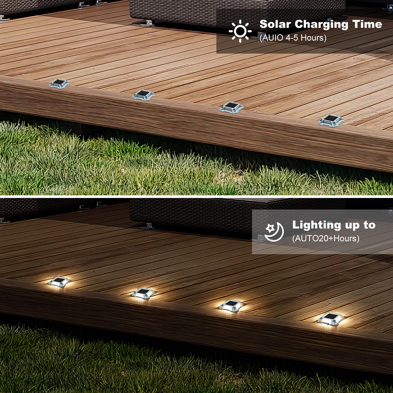 Pavé extérieur en alliage d'aluminium à conduit des poteaux de route montant des rails d'énergie solaire jardin décoratif de terrasse de pont de quai de sol lumière