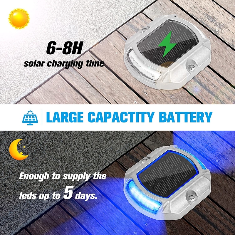 Éclairage de clôture solaire étanche à l'eau avec 20 lumens de luminosité et 4,5 heures de charge