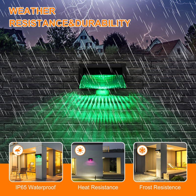 Éclairage de clôture solaire pour jardin extérieur IP65 avec couleur blanche chaude et télécommande