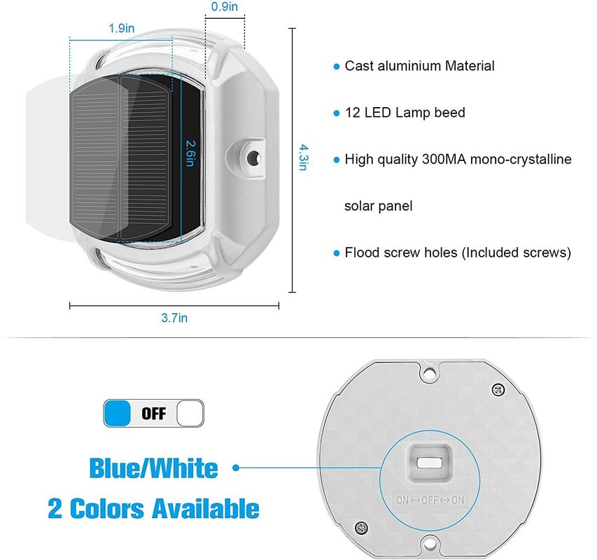 246g IP67 Lumière solaire avec installation à vis facile et batterie 1.2V/600MAH Ni-Mh batterie
