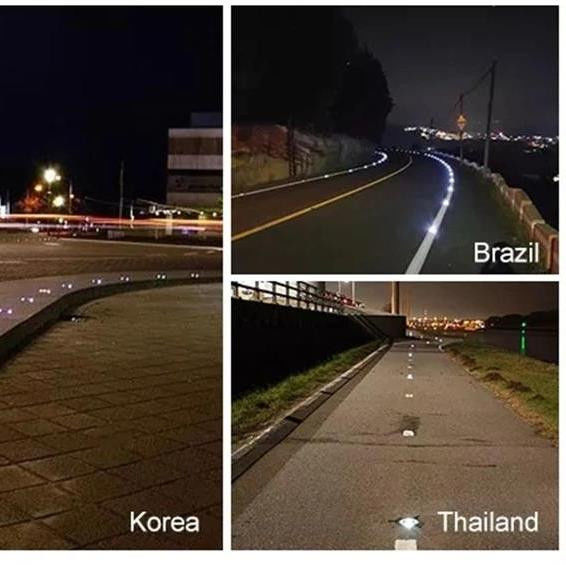 800 mètres de longueur de la chaussée solaire métallique avec deux LED Qty de chaque côté