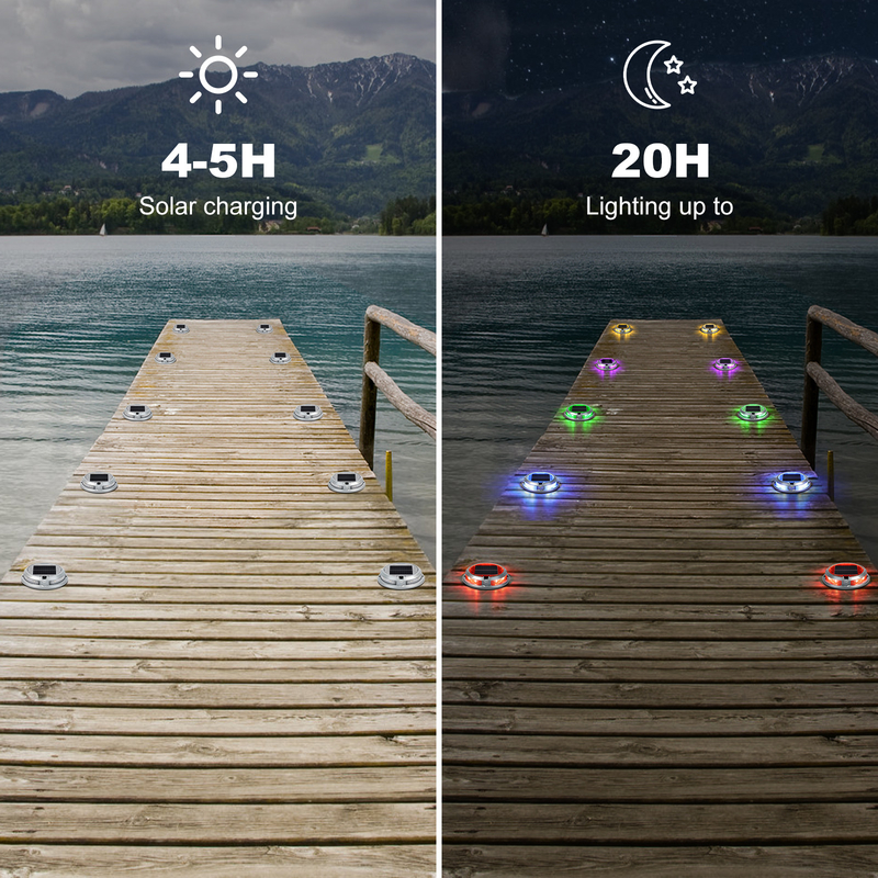 2V étanche à l'eau Lumière solaire de quai Lumière solaire à LED avec 20 lumens Source lumineuse LED