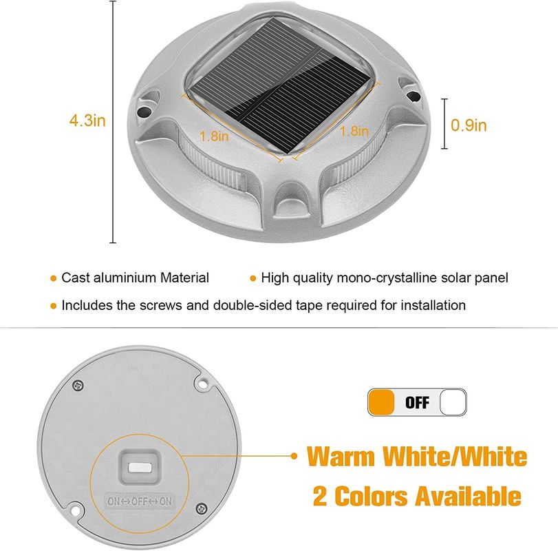 246g Lumières solaires de quai de voiture Lumières de quai pour jardin de quai de jardin de jardin LED Lumière de quai en aluminium