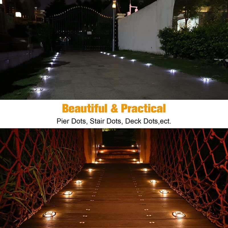 246g Lumières solaires de quai de voiture Lumières de quai pour jardin de quai de jardin de jardin LED Lumière de quai en aluminium