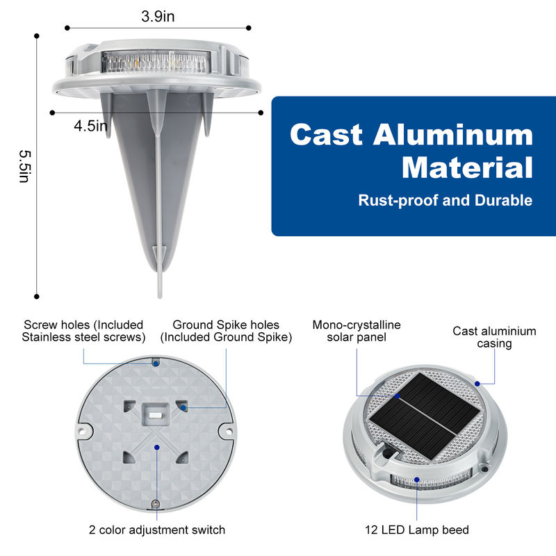 IP68 Marqueurs routiers à énergie solaire étanches pour la sécurité avec matériau PC en alliage d'aluminium et conception respectueuse de l'environnement