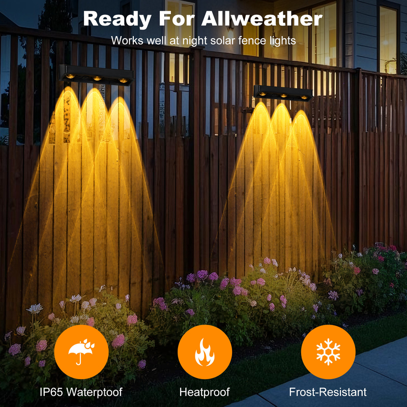 Vente à chaud IP65 Panneau solaire étanche au polysilicium Lumière blanche chaude Lumière vers le haut et vers le bas Source de lumière solaire LED Lampe de mur Hôtel