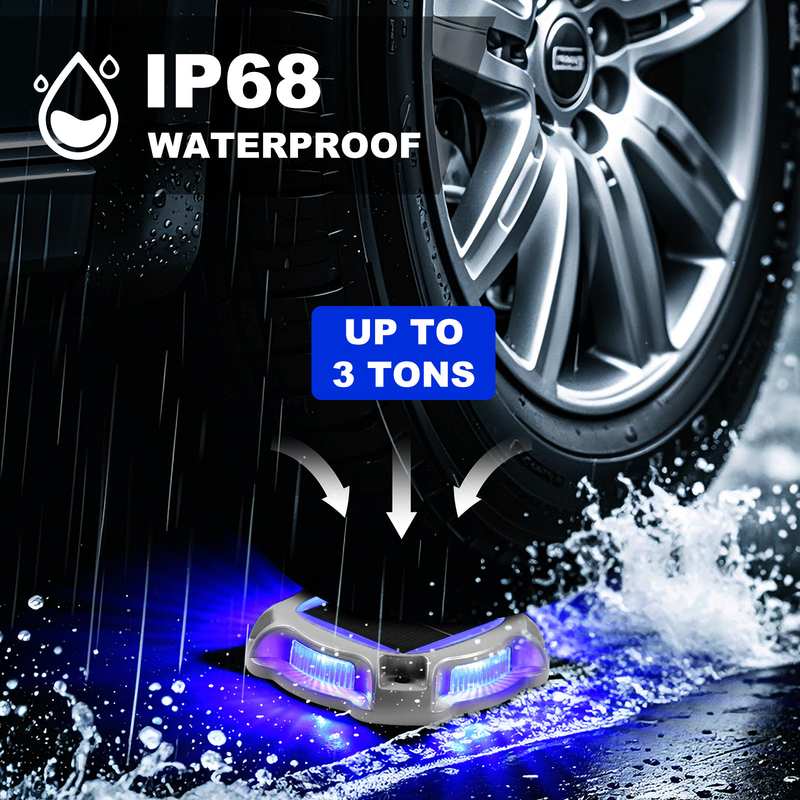 Forme ronde Pavement Lumière solaire LED Route Stud Marqueurs routiers Clignotant Lumière de quai solaire