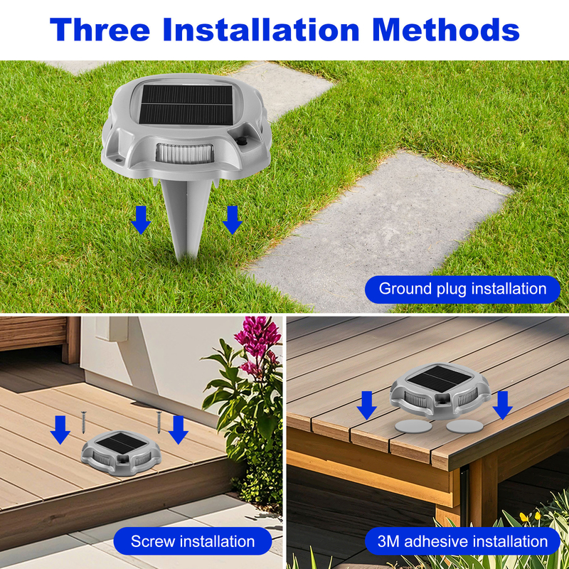 Forme ronde Pavement Lumière solaire LED Route Stud Marqueurs routiers Clignotant Lumière de quai solaire