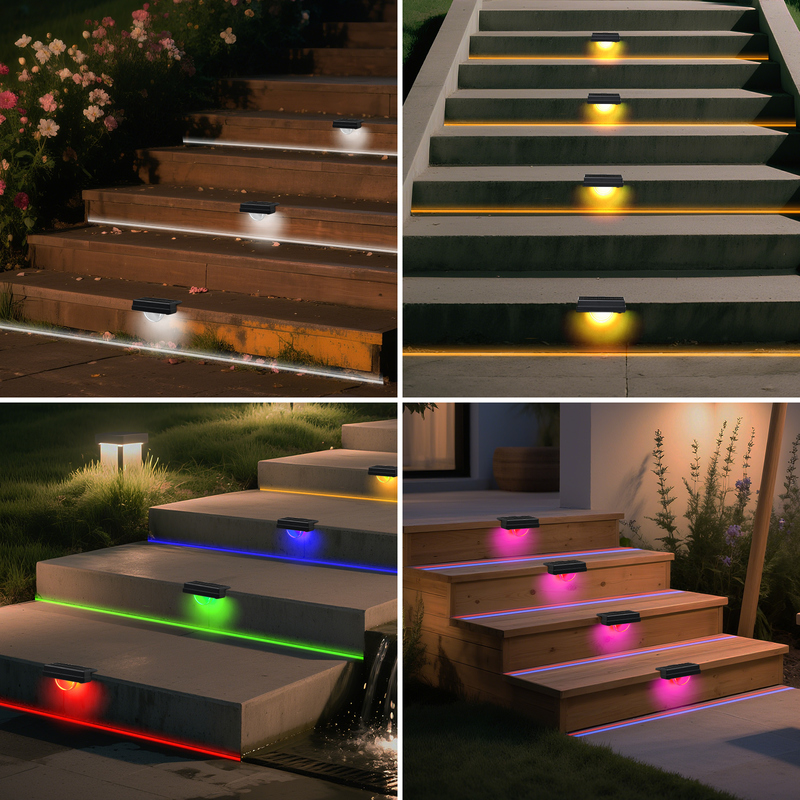 Lampe de clôture solaire à LED avec 20 heures d'autonomie, panneau solaire 5V/100MA et batterie 3.7V/500MA pour jardins et allées