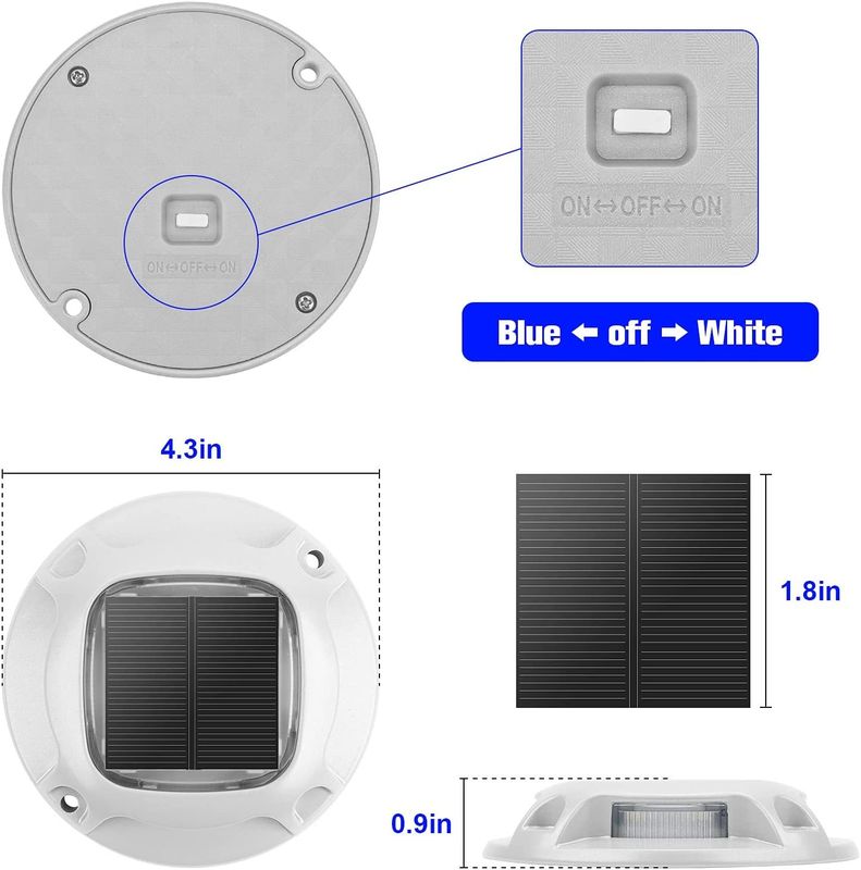 20 lumens éclairage de pont solaire avec IP67 étanche à l'eau et 6000K Alerte de la lumière du jour pour une utilisation en extérieur
