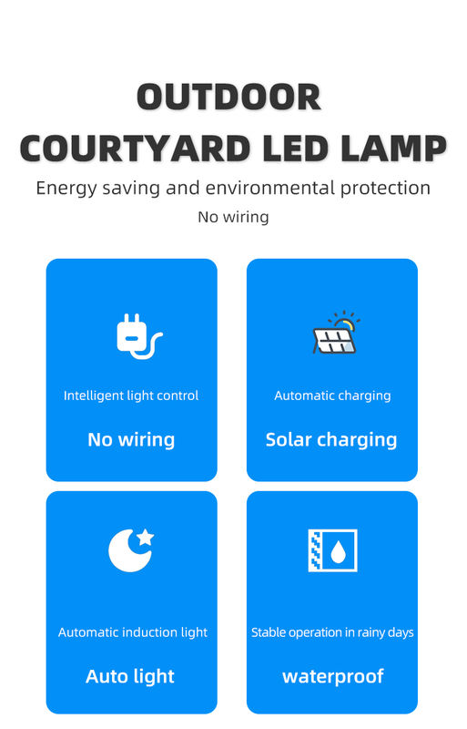 Lampe de clôture solaire avec une durée de vie de 50 000 heures, angle de faisceau de 120° et garantie de 2 ans pour la décoration de jardin extérieur