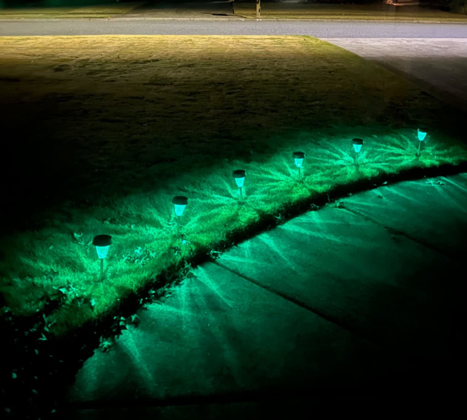 La voie solaire de 2 RVB allume la lumière en verre extérieure de LED imperméable pour le passage couvert de pelouse de yard