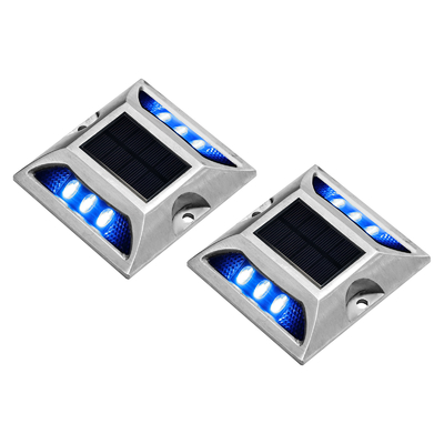 Poteaux lumineux en aluminium solaire avec lumières clignotantes et durée de travail ≥ 100h