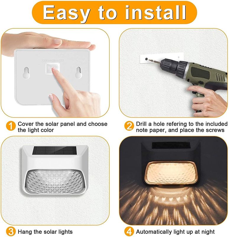 Temps de travail de 15 heures de longue durée Lumière de clôture solaire avec panneau de silicium monocristallin