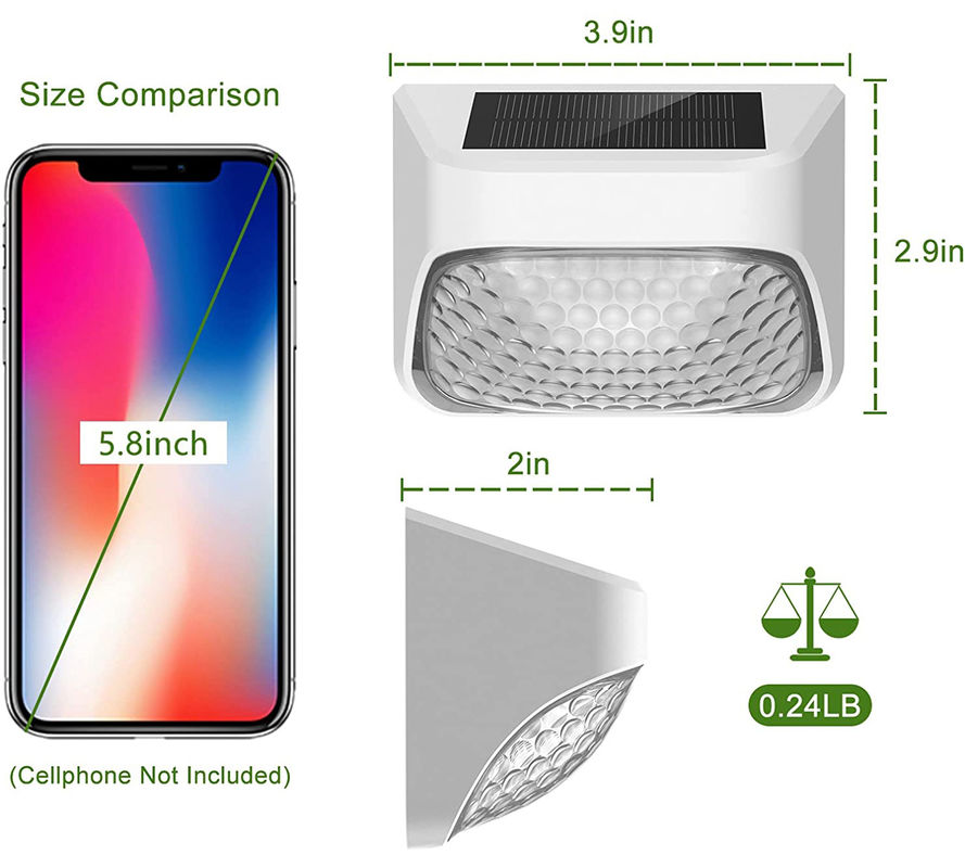 Temps de travail de 15 heures de longue durée Lumière de clôture solaire avec panneau de silicium monocristallin