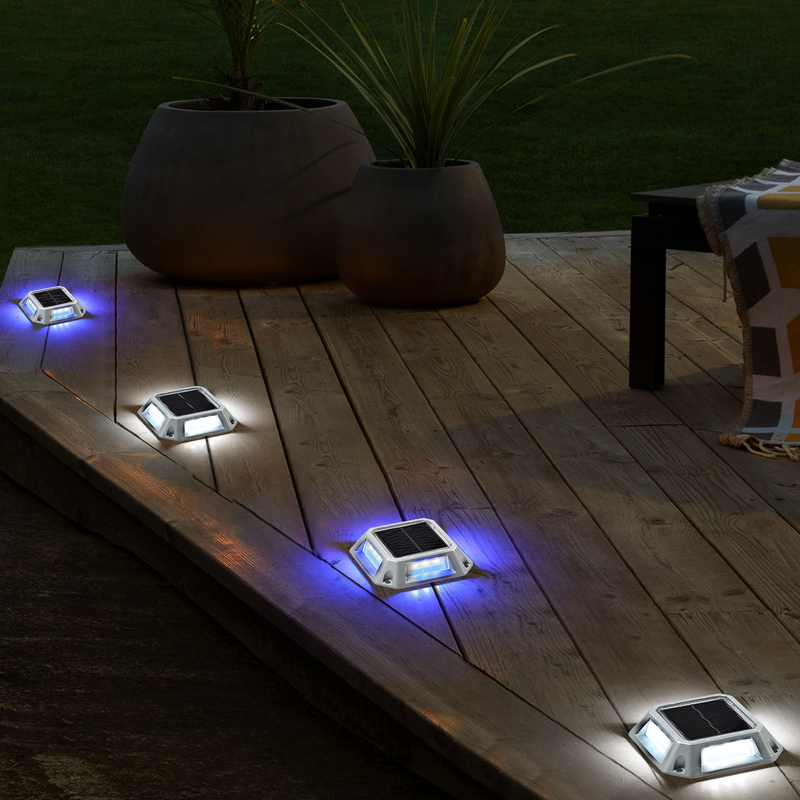 Solar Dock Light with 360 Beam Angle 10000 Hours Lifespan and 12 LED for Outdoor Waterproof Lighting